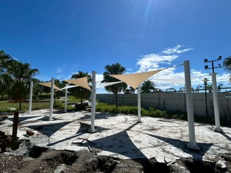 Sail Shade of Adult Fitness Zone in Hualien Pacific Park